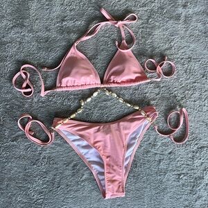 Pink Bikini with Shell Accents never worn